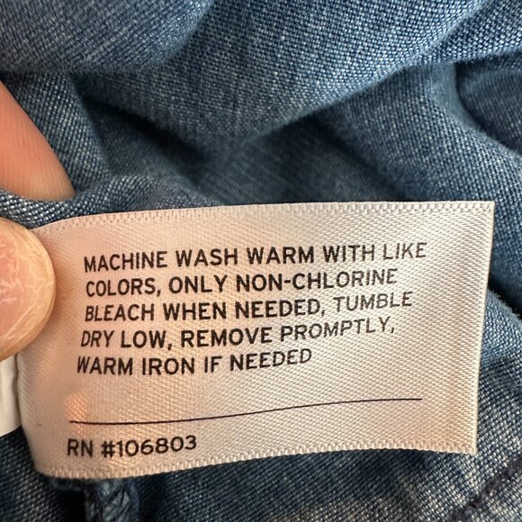 Duluth Trading Organic Cotton Chambray Blue Camo Garden Smock Sz XL - Picture 12 of 14